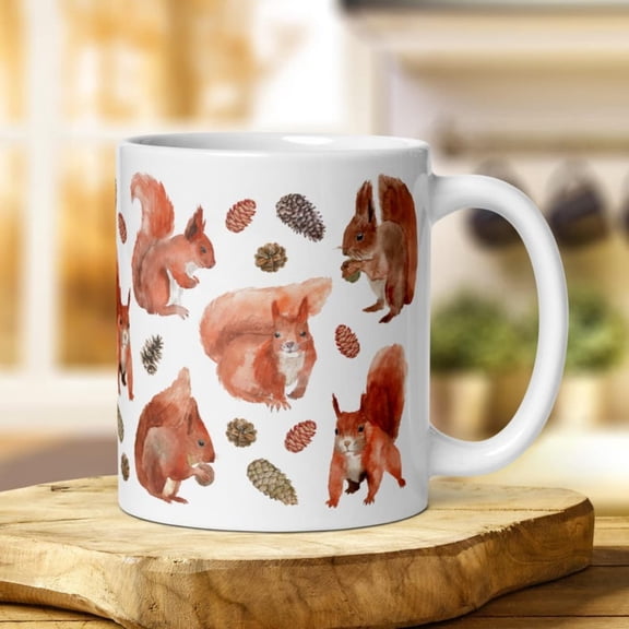Red Squirrel Mug Woodland Animal Coffee Cup.