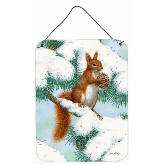 Red Squirrel With Pine Cone Wall and Door Hanging Prints