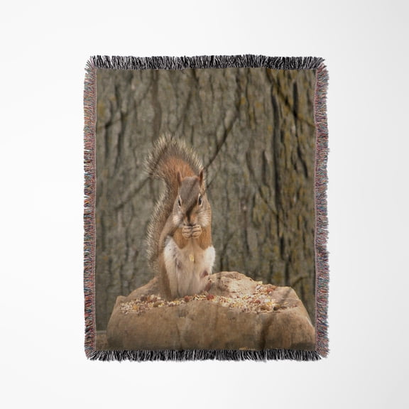 Red Squirrel , Woven Blanket