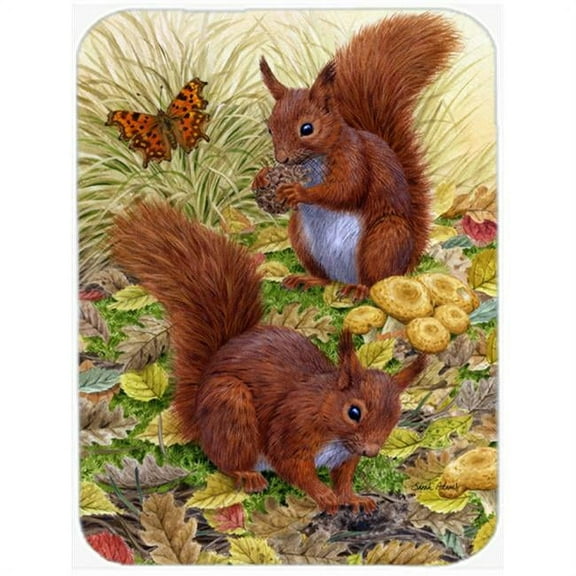 Red Squirrels Glass Cutting Board, Large