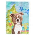 thumbnail image 1 of Red Staffie Bull Terrier Christmas House Flag, 1 of 4