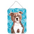 thumbnail image 1 of Red Staffie Bull Terrier Winter Wall or Door Hanging Prints, 1 of 2