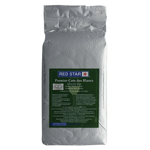 Red Star Active Dry Yeast 500 Gram (1.1 LB) Brick - Premier Cote des Blancs