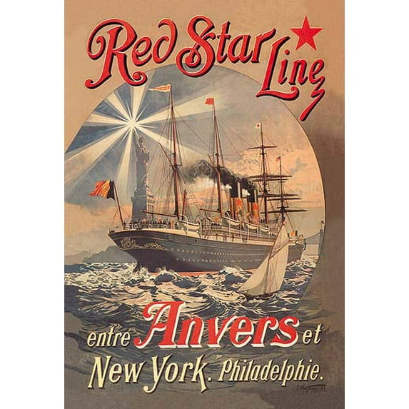 Red Star Cruise Line: Antwerp, New York, and Philadelphia Fine art canvas print (20" x 30")