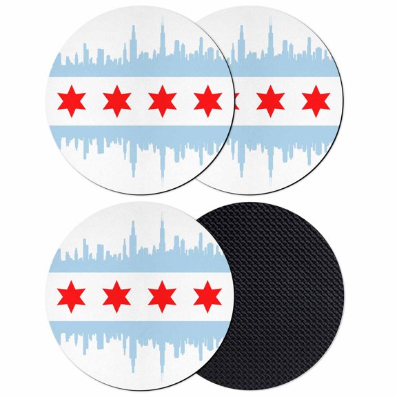 Red Stars Coasters Set of 4, Absorbent Coasters for Drinks, Modern Abstract Art Blue Coaster for Desk Coffee Table Protection, Home Decor House Warming Gifts 4"