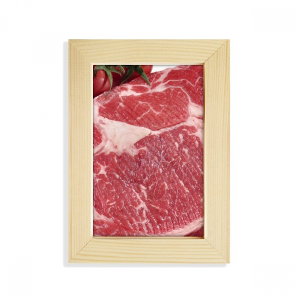 Red Steak Raw Meat Food Texture Desktop Display Photo Frame Picture Art Painting 5x7 inch