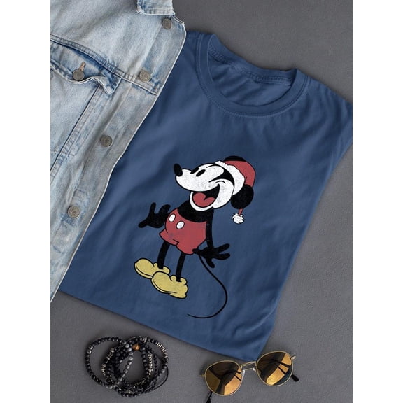 Red Steamboat Willie Design T-shirt Color Women's -SmartPrintsInk Designs