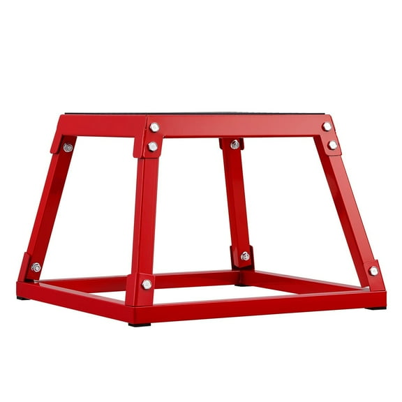 Red Steel Plyo Box 12" - Anti-Slip Plyometric Jump Box for Home Gym, Strength & Agility Training, Durable Fitness Tool