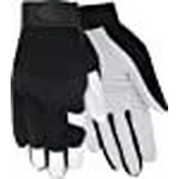 Red Steer 1523L Hybrid Driver Grain Goatskin Glove, White, Large