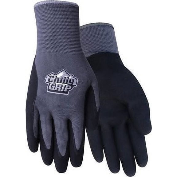 Red Steer A320 Gray Small Nylon Full Fingered Work & General Purpose Gloves - PVC Palm Only Coating - A320-S [PRICE is per PAIR]