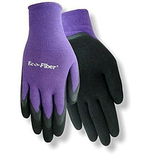 Red Steer Eco-Fiber Women's 1151-M Environmentally-Friendly Bamboo Work Gloves Medium, Purple/Black
