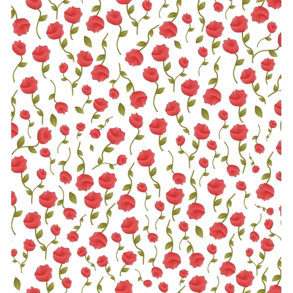 Red Stemmed Roses Pattern Edible Icing Image Cake Topper, by Tnct.