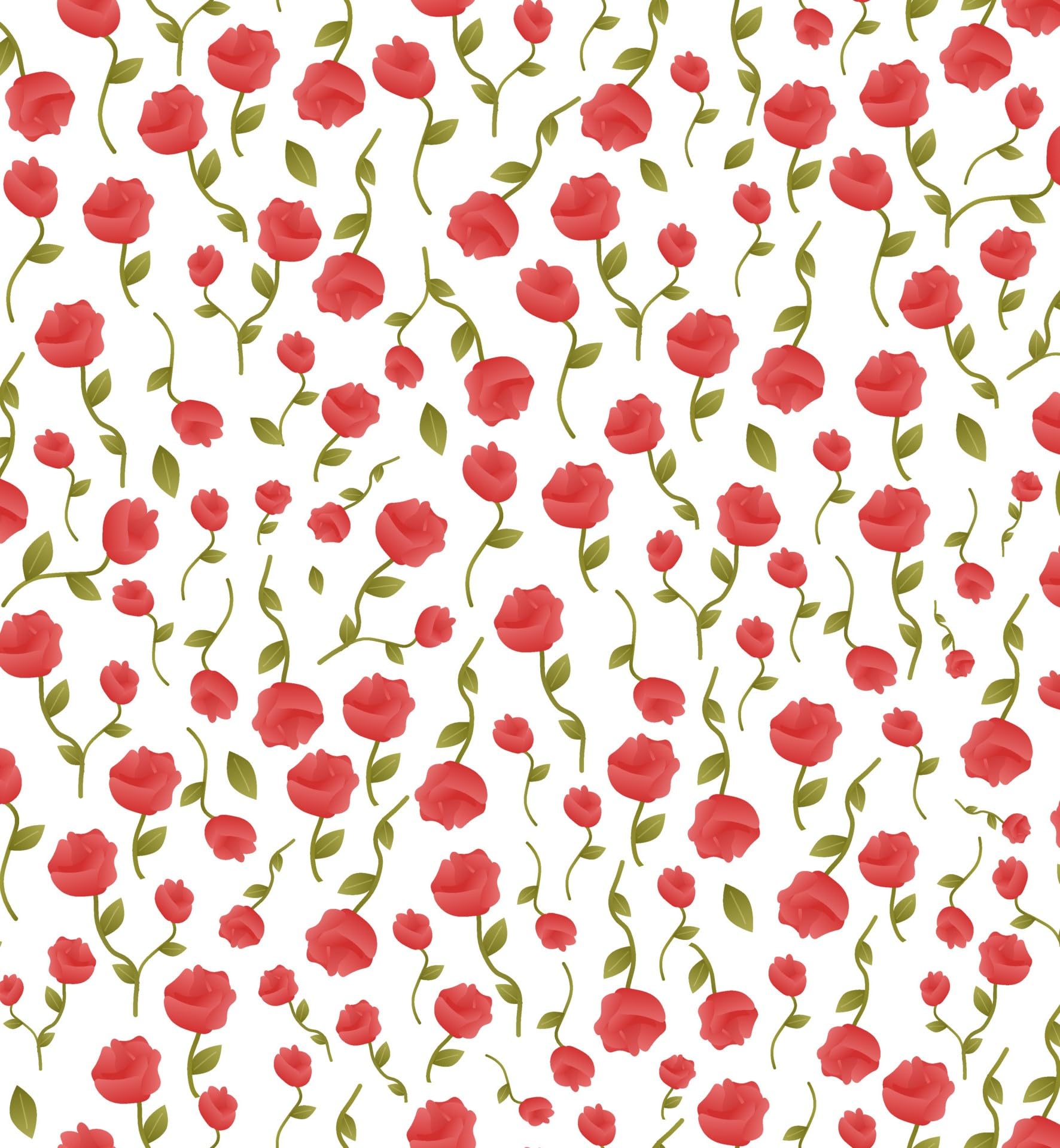 Red Roses Printable Cake Topper Red Stemmed Roses Pattern Edible Image Photo Cake Topper For Quarter ...