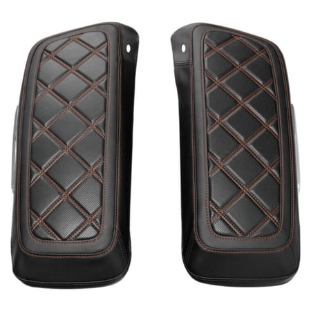 Red Stitching Saddlebag Lid Covers For 2014-2022 Harley-Davidson