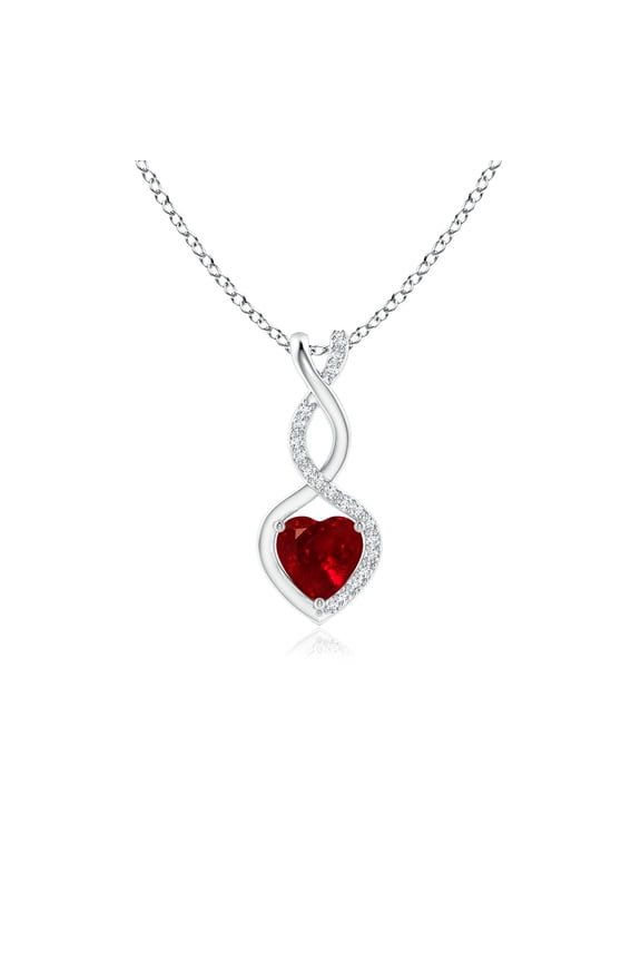 Red Stone Infinity Heart Pendant - Trendy Jewelry