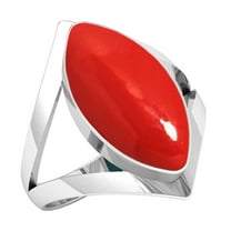 Red Stone Ring 925 Sterling Silver Handmade Jewelry