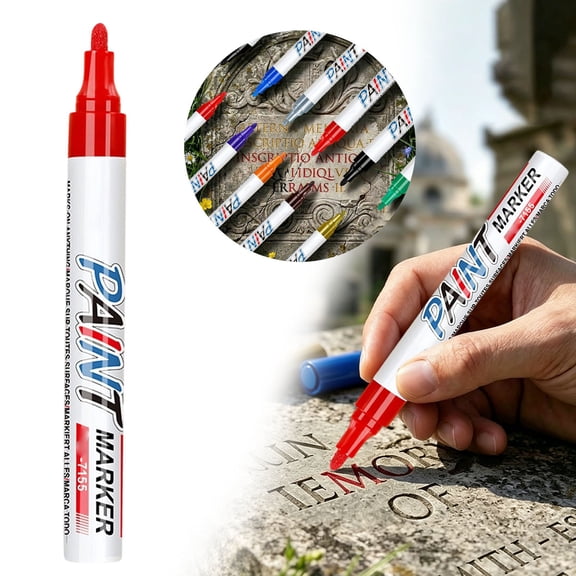 Red Stone Tablet pan, Stone Paint Marker for Restoring Inscriptions, Ideal for Lettering and Marking, 3ml, High Quality for Summer Lettering or Memorial Projects