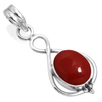 Red Stone Women Jewelry 925 Sterling Silver Pendant