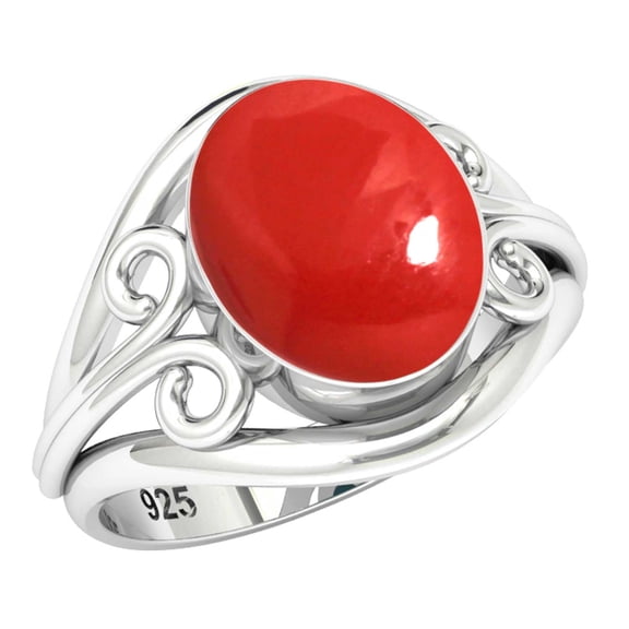 Red Stone Women Jewelry 925 Sterling Silver Ring