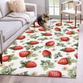 thumbnail image 1 of Red Strawberry Area Rug 4x6 Washable Rug Non Slip Summer Fruits Farmhouse Leaves Floral Rustic Large Area Rug Indoor Floor Carpet for Entryway Bedroom Kitchen Living Room Home Office Dining Room, 1 of 8