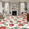 thumbnail image 1 of Red Strawberry Area Rug 6x9 Washable Rug Non Slip Summer Fruits Farmhouse Leaves Floral Rustic Large Area Rug Soft Stainresistant Indoor Floor Carpet for Living Room Bedroom Home Office Dining Room, 1 of 8