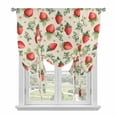thumbnail image 1 of Red Strawberry Balloon Curtains 63 Inch Length for Living Room/Bedroom, Summer Fruits Farmhouse Leaves Floral Retro Rod Pocket Privacy Door Curtains Decorative Tie Up Shade for Window 52"x63", 1 of 8
