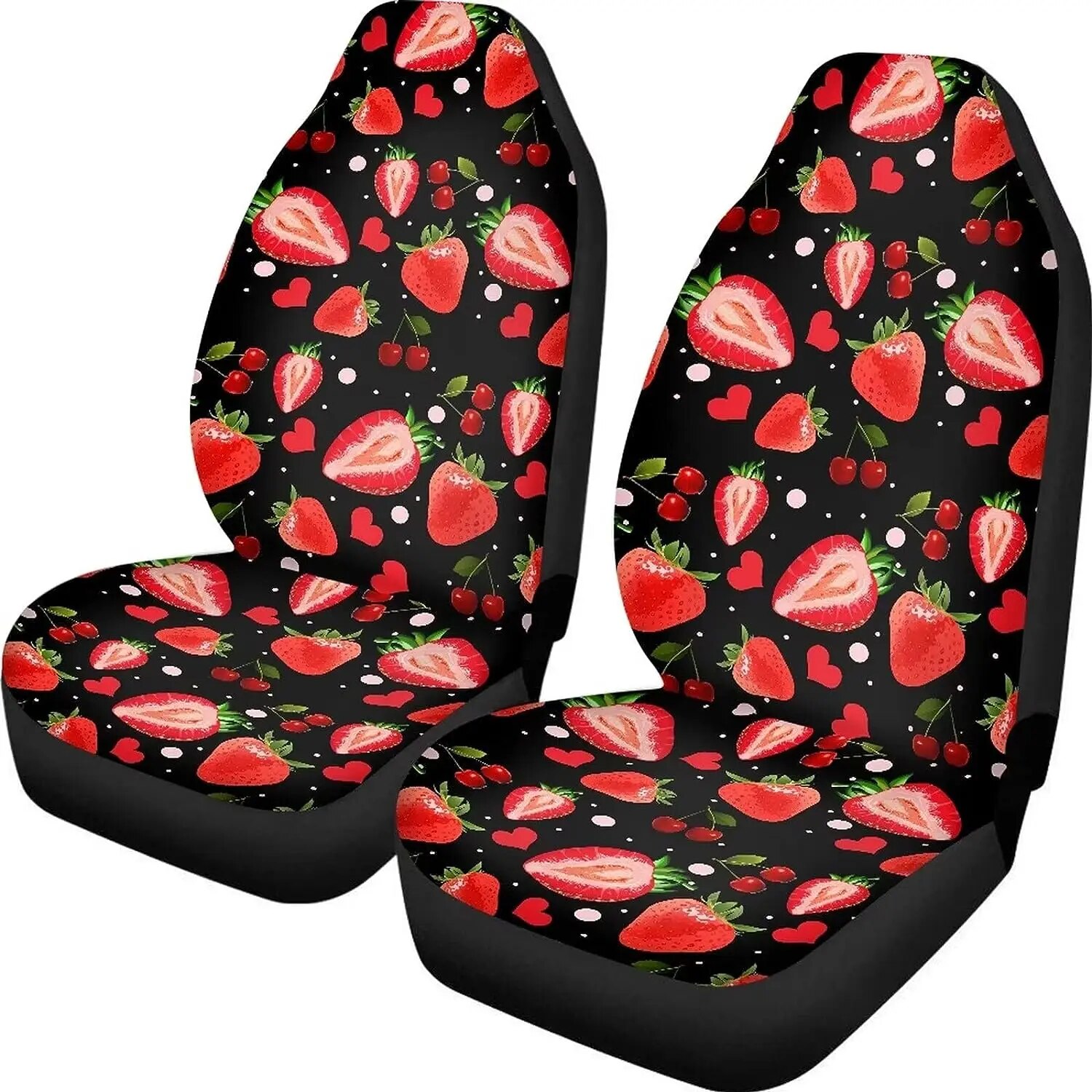 Red Strawberry Car Seat Covers Lightweight Automotive Seat Cushion Pad for Women Men Car Seat