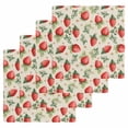 thumbnail image 1 of Red Strawberry Kitchen Dish Towels for Drying Dishes Set of 4, Summer Fruits Farmhouse Leaves Floral Retro Waffle Weave Microfiber Hand Tea Bathroom Towels Quick Dry & Absorbent Towel 12x12, 1 of 7