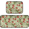 thumbnail image 1 of Red Strawberry Kitchen Mats Anti Fatigue 2 Pieces, Ultra Absorbent Strawberries and Ladybirds Kitchen Rugs Set of 2 Washable, Large Cushioned Non Slip Kitchen Mats for Standing, Green, 1 of 6