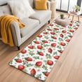 thumbnail image 1 of Red Strawberry Kitchen Runner Rug 2x6 Washable Runners for Hallway Non Slip Summer Fruits Farmhouse Leaves Floral Rustic Large Area Rug Indoor Floor Carpet for Bathroom Laundry Entryway Bedroom, 1 of 8