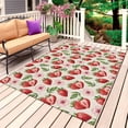 thumbnail image 1 of Red Strawberry Outdoor Rug for Patio/Deck/Porch, Non-Slip Large Area Rug 4 x 6 Ft, Country Fruit Summer Retro Tropical Indoor Outdoor Rugs Washable Area Rugs, Reversible Camping Rug Carpet Runner, 1 of 8