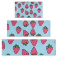 thumbnail image 1 of Red Strawberry Plants Blue Pattern Kitchen Rugs Sets Of 3,Kitchen Runner Rugs Non Skid Washable,Decorative Kitchen Floor Mats for Kitchen,Sink,Laundry,17"x30"+ 17"x47" + 17"x59", 1 of 6
