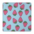 thumbnail image 1 of Red Strawberry Plants Blue Pattern Square Fitted Tablecloth with Elastic Edge,Square Table Cover,Washable Elastic Table Cover for Home Kitchen Party Decor 34"x34", 1 of 6