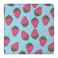 thumbnail image 1 of Red Strawberry Plants Blue Pattern Square Fitted Tablecloth with Elastic Edge,Square Table Cover,Washable Elastic Table Cover for Home Kitchen Party Decor 36"x36", 1 of 6