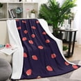 thumbnail image 1 of Red Strawberry Plants Dark Pattern Blanket,Comfortable Soft Lamb Wool Throw Blanket,All Season,Warm Lightweight Blankets for Sofa Bed Couch Living Room Chair,40"x50", 1 of 4