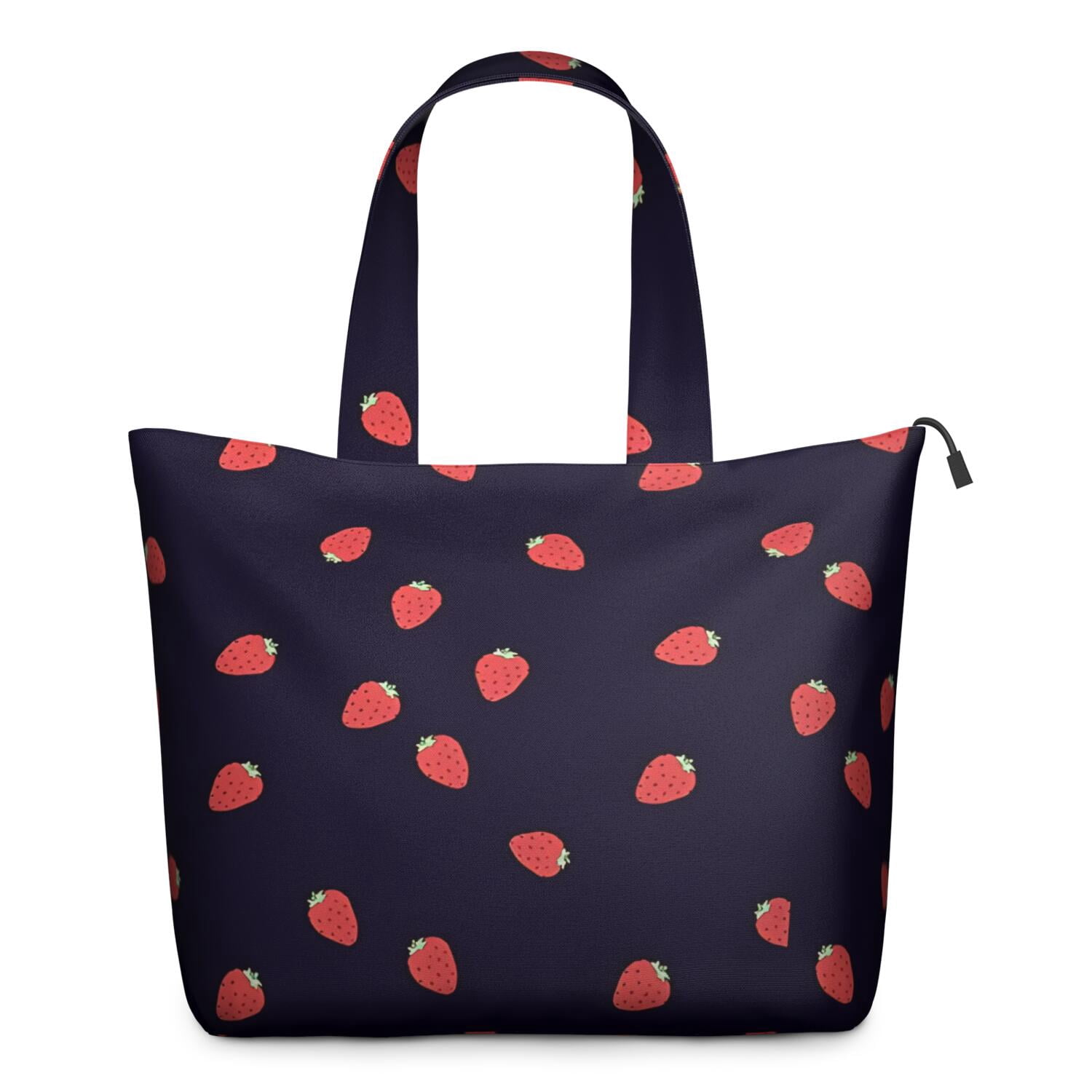 Red Strawberry Plants Dark Pattern Travel Tote Bags for Women Carry On,Large Weekender Bags for Women Travel,Multi Functional Duffle Bag for Work,Shopping,Sports