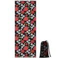 thumbnail image 1 of Red Strawberry Plants Flower Black Pattern Hot Yoga Mat Towel Non Slip for Hot Yoga - Quick-Drying Yoga Mat Cover with 4 Corner Pockets with Travel Bag - Hot Yoga Towel Non Slip 74"x26", 1 of 6