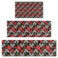 thumbnail image 1 of Red Strawberry Plants Flower Black Pattern Kitchen Rugs Sets Of 3,Kitchen Runner Rugs Non Skid Washable,Decorative Kitchen Floor Mats for Kitchen,Sink,Laundry,17"x30"+ 17"x47" + 17"x59", 1 of 6