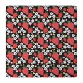 thumbnail image 1 of Red Strawberry Plants Flower Black Pattern Square Fitted Tablecloth with Elastic Edge,Square Table Cover,Washable Elastic Table Cover for Home Kitchen Party Decor 36"x36", 1 of 6