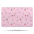thumbnail image 1 of Red Strawberry Plants Flower Pink Pattern Bathroom Rugs Mat,Non Slip Microfiber Bathroom Rug,Rubber Backing,Soft Bathroom Mats for Bathroom Floor,Tub and Shower,20x32in(50x80cm), 1 of 2