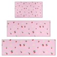 thumbnail image 1 of Red Strawberry Plants Flower Pink Pattern Kitchen Rugs Sets Of 3,Kitchen Runner Rugs Non Skid Washable,Decorative Kitchen Floor Mats for Kitchen,Sink,Laundry,17"x30"+ 17"x47" + 17"x59", 1 of 6
