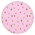 thumbnail image 1 of Red Strawberry Plants Flower Pink Pattern Round Fitted Tablecloth with Elastic Edge,Dining Table Cover Waterproof,Outdoor Round Tablecloth for Camping,Dining,Indoor and Outdoor, 1 of 7