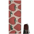 thumbnail image 1 of Red Strawberry Plants Fruit Beige Pattern Hot Yoga Mat Towel Non Slip for Hot Yoga - Quick-Drying Yoga Mat Cover with 4 Corner Pockets with Travel Bag - Hot Yoga Towel Non Slip 70"x26", 1 of 6