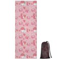 thumbnail image 1 of Red Strawberry Plants Fruit Cat Hot Yoga Mat Towel Non Slip for Hot Yoga - Quick-Drying Yoga Mat Cover with 4 Corner Pockets with Travel Bag - Hot Yoga Towel Non Slip 74"x26", 1 of 6
