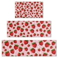 thumbnail image 1 of Red Strawberry Plants Fruit Dot Pink Pattern Kitchen Rugs Sets Of 3,Kitchen Runner Rugs Non Skid Washable,Decorative Kitchen Floor Mats for Kitchen,Sink,Laundry,17"x30"+ 17"x47" + 17"x59", 1 of 6