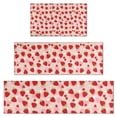 thumbnail image 1 of Red Strawberry Plants Fruit Dot Pink Pattern Kitchen Rugs Sets Of 3,Kitchen Runner Rugs Non Skid Washable,Decorative Kitchen Floor Mats for Kitchen,Sink,Laundry,17"x30"+ 17"x47" + 17"x59", 1 of 6