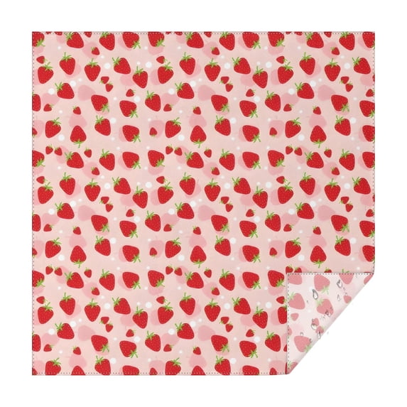 Red Strawberry Plants Fruit Dot Pink Pattern Square Tablecloth,Waterproof Square Table Cover,Wipeable Spillproof Washable Table Cover for Home Kitchen Party Decor 60"x60"(152x152cm)