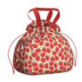 thumbnail image 1 of Red Strawberry Plants Fruit Drawstring Lunch Bag Women - Drawstring Lunch Bag Insulated for Work Office - Stain-Resistant Large Lunchbags for Women with Multi-Pockets, 1 of 6