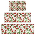 thumbnail image 1 of Red Strawberry Plants Fruit Flower Leaf Kitchen Rugs Sets Of 3,Kitchen Runner Rugs Non Skid Washable,Decorative Kitchen Floor Mats for Kitchen,Sink,Laundry,17"x30"+ 17"x47" + 17"x59", 1 of 6