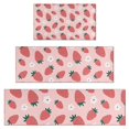 thumbnail image 1 of Red Strawberry Plants Fruit Flower Pink Pattern Kitchen Rugs Sets Of 3,Kitchen Runner Rugs Non Skid Washable,Decorative Kitchen Floor Mats for Kitchen,Sink,Laundry,17"x30"+ 17"x47" + 17"x59", 1 of 6